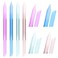 4PCS Glass Cuticle Pusher Tool Transparent Nail Cuticle Pusher Trimmer Remover Tool, Manicure Stick Dual Ended Glass Crystal Cuticle Pusher File with Pointed and Slanted Ends (Green/Pink/Purple/Blue)
