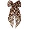 Large Leopard Hair Bows for Women, Oversized Cheetah Print Bow Spring Snap Hair Clips with Long Tail Silky Satin Bowknot Cheetah Hair Ribbon Barrette for Women Girls Ponytail Hair Accessories(Brown)