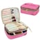 Teamoy Travel Makeup Brush Organizer, Cosmetic Brushes Bag Case with Compartment for Brushes and Beauty Essentials, Pink