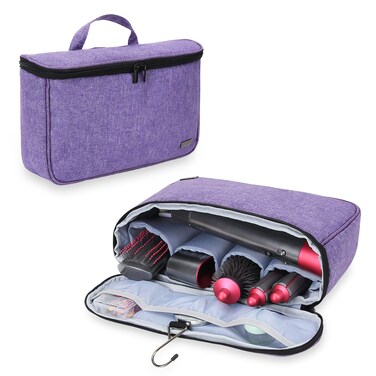 Teamoy Travel Storage Bag Compatible with Dyson Airwrap Styler, Portable Travel Organizer for Airwrap Styler and Attachments, Purple