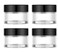 4 Pack 1oz Small Glass Containers with Lids, Glass Jars with Black Lids &amp; Stickers, Mini Reusable Empty Container for Creams, Lotion, Cosmetic