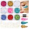 Teenitor 9 Color Face Glitter &amp; 3 Gold Face Freckles Set - No Glue Needed Body Glitter Gel, Hair Glitter Festival Makeup for Parties, Halloween