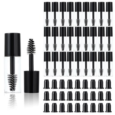 27Pcs Empty Mascara Tubes with Wand Mini 3ml Empty Mascara Bottles with Brush Rubber Inserts Small Sample Size Eyelash Growth packing Tube Container for Travel(Black)