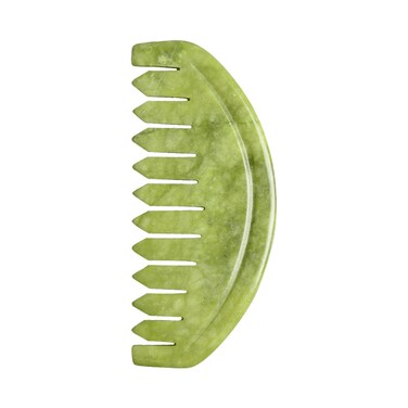 TEONEI Jade Head Comb Massage,Natural Jade Stone Head Therapy Massage Comb,Jade Hair Comb Scalp Massager Comb Scalp Care Massage Tool (3.14X1.57X0.16inch)