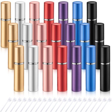 21 Pieces Atomizer Perfume Bottles Mini Atomizer Sprayer for Perfume Bulk Refillable with 21 Pieces Pump for Travel Outgoing(5 ml)
