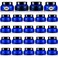 Tessco 24 Pack Plastic Jars with Lids Labels Empty Clear Plastic Jars Round Refillable Cosmetic Containers Body Butter Containers Bulk Sugar Scrub Bottle for Make Up(5 oz,Translucent Blue and Black)