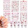 Valentines Nail Stickers 3D Nail Art Stickers Self Adhesive Heart Love Nail Decals Cute Romantic Heart Love Nail Design Stickers for Women Girls Kids DIY Manicure 6 Sheets Cute Nail Stickers