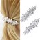 2PCS Rhinestone Hair Clips Crystal French Barrette Silver Hair Clips Vintage Bridal Wedding Pearl French Hair Pins Hair Accessories for Women Girls Bride Bridesmaid