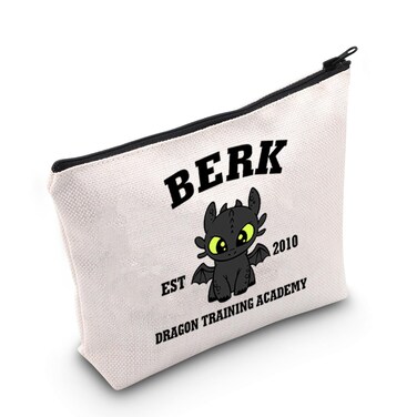 TGBJE Cartoon Movie Inspired Gift Cartoon Dragon Makeup Bag HTTYD Fans Gift Berk Dragon Training Academy Zipper Pouch