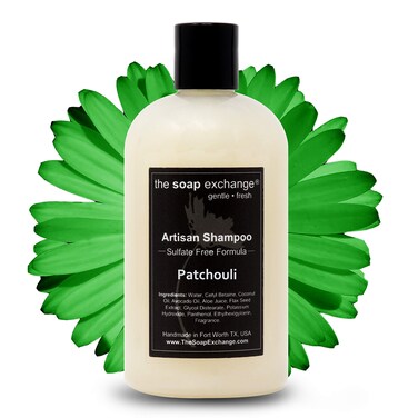 Hair Shampoo - Patchouli Scent - Hand Crafted 12 fl oz / 354 ml Natural Artisan Hair Care, Gentle, Sulfate &amp; Paraben Free, Cleanse, Moisturize, &amp; Protect. Made in the USA.