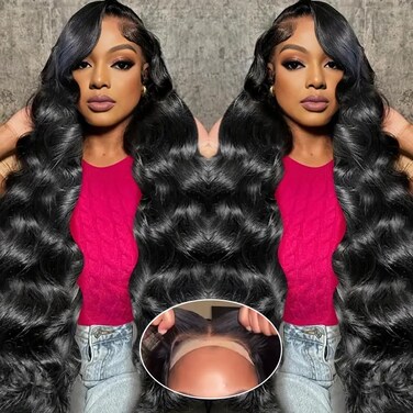 5x5 HD Lace Closure Wigs Human Hair Wear and Go Glueless Wigs Human Hair Pre Plucked Pre Cut 180% Density Body Wave Lace Front Wigs Human Hair for Women 26 Inch