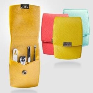 World No. 1, Three Seven 777 Travel Manicure Pedicure Grooming Kit Set (Total 4 PC, Model: TS-77VC),Mini Set(Green/Pink/Yellow),Personal Nail care, Stainless steel- Made in Korea, Since 1975 (Pink)