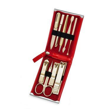 Premium Quality Gift Travel Manicure Grooming Kit Nail Clipper Set (970R), MADE IN KOREA, SINCE 1975. (Gold)