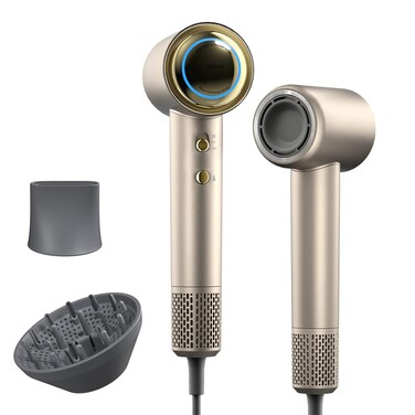 Tideway H11 Hair Dryer 110000 RPM Professional High-Speed, Rapid Drying Plasma Tech for Scalp Health, Lightweight Low Noise, Smart Temp Control,4 Temps Travel with Magnetic Nozzle&amp;Diffuser (Gold)