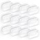TISRATOK 12 PCS Clear Makeup Bag for Women with Zipper, TSA Approved Toiletry Pouch, Cosmetic Bag Bulk for Travel Organizer Essentials - White,Small