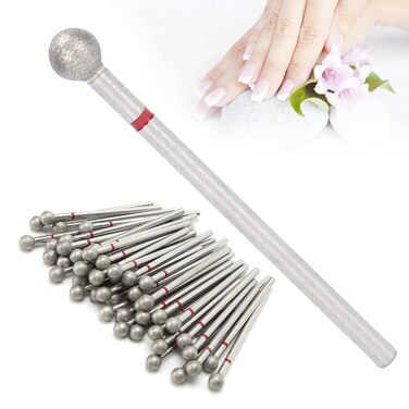 50pcs Nail Cutter Drill Bit for Manicure, Spherical Nail Drill Bits Nail File Bits for Gel Nails Cuticles Dead Skin Removal Nail Polishing Grinding Head Accessory Manicure Drill Set(5.0mm)
