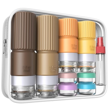 18 pack Travel Bottles for Toiletries,TSA Approved Silicone Travel Bottle Set Containers jar for Toiletries,Leak Proof 3oz Refillable Liqus Shampoo and Conditioner Travel Essentials toiletry Bottles
