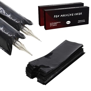 Large Machine Pen Covers - TONBAO Gun Covers Grip Covers 400 Pcs Machine Bags 3"x7" Big Machine Covers XL Black Gun Bags&hellip;