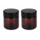 2Pack 120ml/4oz Amber Round Glass Jars Empty Cosmetic Makeup Face Mask Facial Cream Balm Lotion Storage Container Jar with Black Lid and Inner Liner for Beauty Care