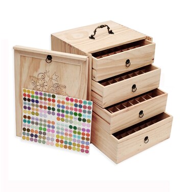 TORIBIO Essential Oils Box for 192 Bottles, Wooden Essential Oils Storage Organizer Holds 5 10 15 20 30 ml for Young Living &amp; Doterra Bottles