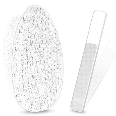 TORMEN Glass Foot File, 2 PCS Glass Nail File and Foot Rasp File,Dead Skin Exfoliator with Nano Micro-Abrasive Particles, Hard Skin Remover for Wet and Dry Foot Care,Nail Care