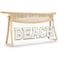 Makeup Bag with Glitter Chenille Letter, 1.1L Capacity Clear Makeup Letter Bag, Beach Bag, 【Easy to Carry】, 【Handmade Woven】 Travel Makeup Bag for Women, (Beige-BEACH)
