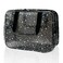 Black Holographic Star Cosmetic Bag for Women 11.8x5.1x8.2 Inches Portable Travel Toiletry Bag with Handles,Durable PVC Material,Zipper Design-Ideal Large Clear Makeup Organizer