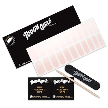 22 Premium Semi-Cured Gel Nail Polish Strips w/Application Accessories (Light Pink Iridescence)