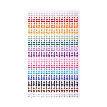 900PCS Self Adhesive Rhinestone Stickers, Gem Sticker for Face, Hair, Craft, Clothes, Shoes, 3 mm to 5 mm Multicolored Diamond Stickers for DIY