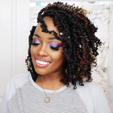 TOYOTRESS Tiana Passion Twist Hair - 12 inch 8 Pcs Pre-twisted Crochet Braids Ombre Blonde, Synthetic Braiding Hair Extension ( 12 Inch, T27)
