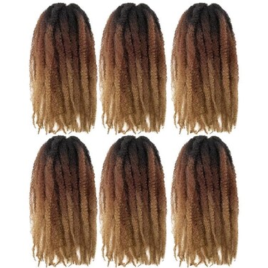Toyotress Marley Twist Braiding Hair - 28 Inch Ombre Brown Blonde Long Marley Hair For Faux Locs, Afro Kinky Curly Marley Twist Crochet Hair Extensions Synthetic Crochet Braids (28 Inch, OT30/27-6P)