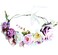 Floral Garland Crown Women Floral Headband Hair Wreath Flower Headpiece Halo Cosplay Halloween Bridal Wedding Photo Props Renaissance Party Prom Purple Pink