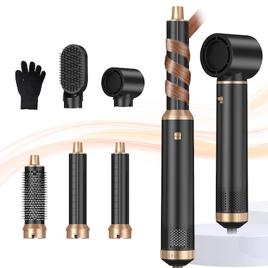 Blow Dryer Brush 5 in 1, Negative Ion Hair Dryer Brush Set Air Styler Curling Wrap Air Curler, Upgrade Hot Air Brush Curling Iron Hair Styling Tools As A Gift for Straight/Curling/Drying/Smoothing