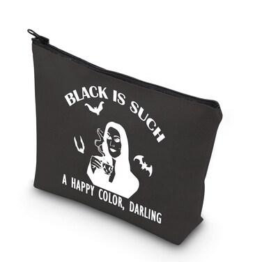 TSOTMO Morticia Addams Dark Forces Zipper Pouch Makeup Bag Horror Goth Queens Gift (DARLING)