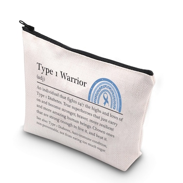 Diabetes Makeup Bag Diabetes Awareness Gifts Diabetes Warrior Supply Kit Gift (Type 1 Warrior)