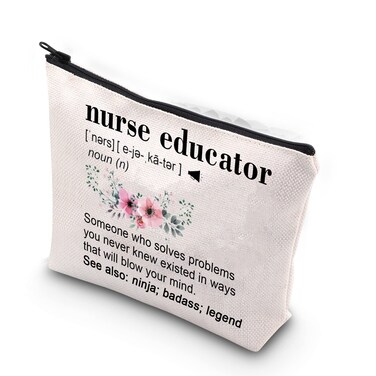TSOTMO Novelty Nurse Educator Gift Nurse Appreciation Gift Zipper Pouch Makeup Bag (Solves NurseEducator)