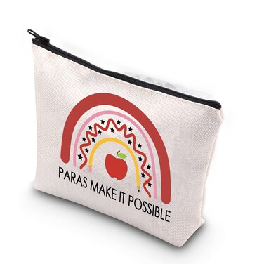TSOTMO Teacher's Aide Gift Paras Make It Possible Paraprofessional Appreciation Gift Zipper Pouch Makeup Bag (MakePossible paras)