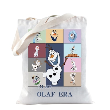 TSOTMO Olaf Snowman Tote Bag Snow Movie Merch Gift In My Olaf Era Reusable Bag Gift for Cartoon Lovers
