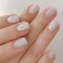 Short Fake Nails Square Press on Nails Short Acrylic Nails Full Cover False Nails with Glitter Sequins Designs Glossy Glue on Nails for Women 24 Pcs