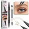 Light Brown Eyebrow Pen Liquid blonde Eyebrow Pencil 2 in 1 Dual-Ended Eye Brow Pencils for Women Waterproof Natural and Precise Brush Tip Create natural hair like eyebrows that last all day # 01