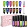 9D Cat Eye Gel Nail Polish, Magnetic Cat Eye Gel Polish Set, 8ml*6 with 1Magnets, Classic Colors Chameleon Magic Galaxy Effect Soak off Nail Art - Sparkle Stunning Gel Polish Gift for Women