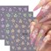 5 Sheets Flowers Nail Art Stickers Decals 5D Embossed Self-Adhesive Lily Flowers Nail Stickers Blue Pink White Green Purple Floral Nail Decals Supplies for Women Girls DIY Nail Tip Decorations