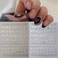 6 Sheets Letter Nail Art Stickers Decals A-Z Alphabet Nail Sticker 3D Self-Adhesive Gold and Silver Designs English Letter Nail Decals Supplies for Women Girls DIY Manicure Decorations