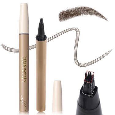 UCANBE Wild Natural Liquid Brow Pen - Microblading Eyebrow Pencil with Brow-Fection Angled Brush, Waterproof, Soft Bristles, Natural-Looking Brows, Last All Day for Women Girls Makeup(Dark Brown)