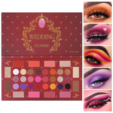 UCANBE Eyeshadow Makeup Palette, 36 Color Matte Shimmer Glitter Eye Shadow Highlighter Contour Blush Powder, High Pigmented Long Lasting Waterproof Pallet for Weddings, Celebrations &amp; Daily Use