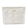 uekeboag White Quilted Cotton Makeup Pouch,Coquette Quilted Toiletry Bag for Women and Girls, Floral Coquette Organizer Bag, Aesthetic Travel Cosmetic Bags(03White Shells)
