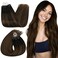Ugeat Brown Microlink Hair Extensions Mix Balayage Dark Brown Micro Loop Real Human Hair Extensions Micro Bead Extentions for Thicker to Add Volume By Cold Fusion 14 Inch 50S 50G