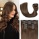 Medium Brown Hair Extensions Real Human Hair Clip ins for Women, 70g 7pcs 18inch,Soft &amp; Natural Straight Double Weft for Women #4 Chocolate Brown Human Hair Extensions