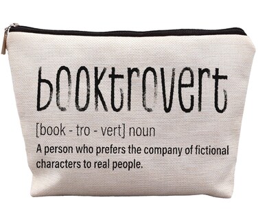 Funny Booktrovert Makeup Bag, Book Lovers Gifts, Book Reader Gifts, Book Club Gifts, Bookish Gifts Cosmetic Bag, Bookworm Gifts, Book Nerd Gifts, Book Lover Makeup Pouch