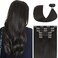 Ukira Brown Hair Extensions Clip in Real Human Hair, 20 Inch 70g 7pcs Dark Brown Clip in Hair Extensions Real Human Hair, Ntural Straight Remy Human Hair Extensions Clip ins for Women